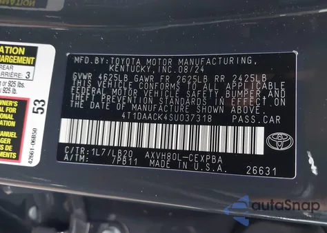 2025 Toyota Camry Xse z USA, uszkodzony, nr VIN 4T1DAACK4SU037318